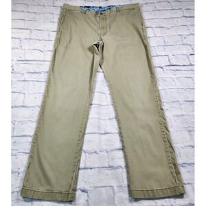 Tommy Bahama Boracay Pants MENS SIZE 38X32 Beige Khaki Flat Front Stretch Logo